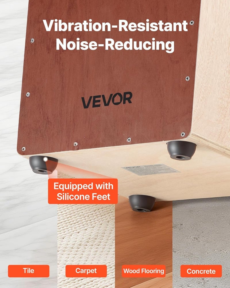 VEVOR Cajon Box Drum, with Internal Snare Wires, Compact and Lightweight Wooden Percussion Box, Birch Wood Drum Musical Instrument with Silicone Feet, for Beginners and Professionals, 10 x 10 x 15 in - Image 4